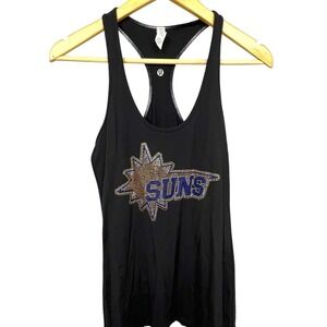 LuLulemon‎ Phoenix Suns Black Racerback Tank Top SZ 8 Bedazzled Logo Basketball